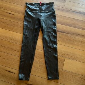 Woman's Faux Leather Spanx Brand Leggings